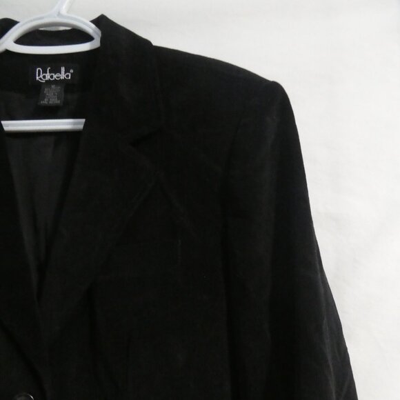 RAFAELLA | size 12 | Women's Black Corduroy / Cords Dress Jacket / Blazer - Picture 5 of 14
